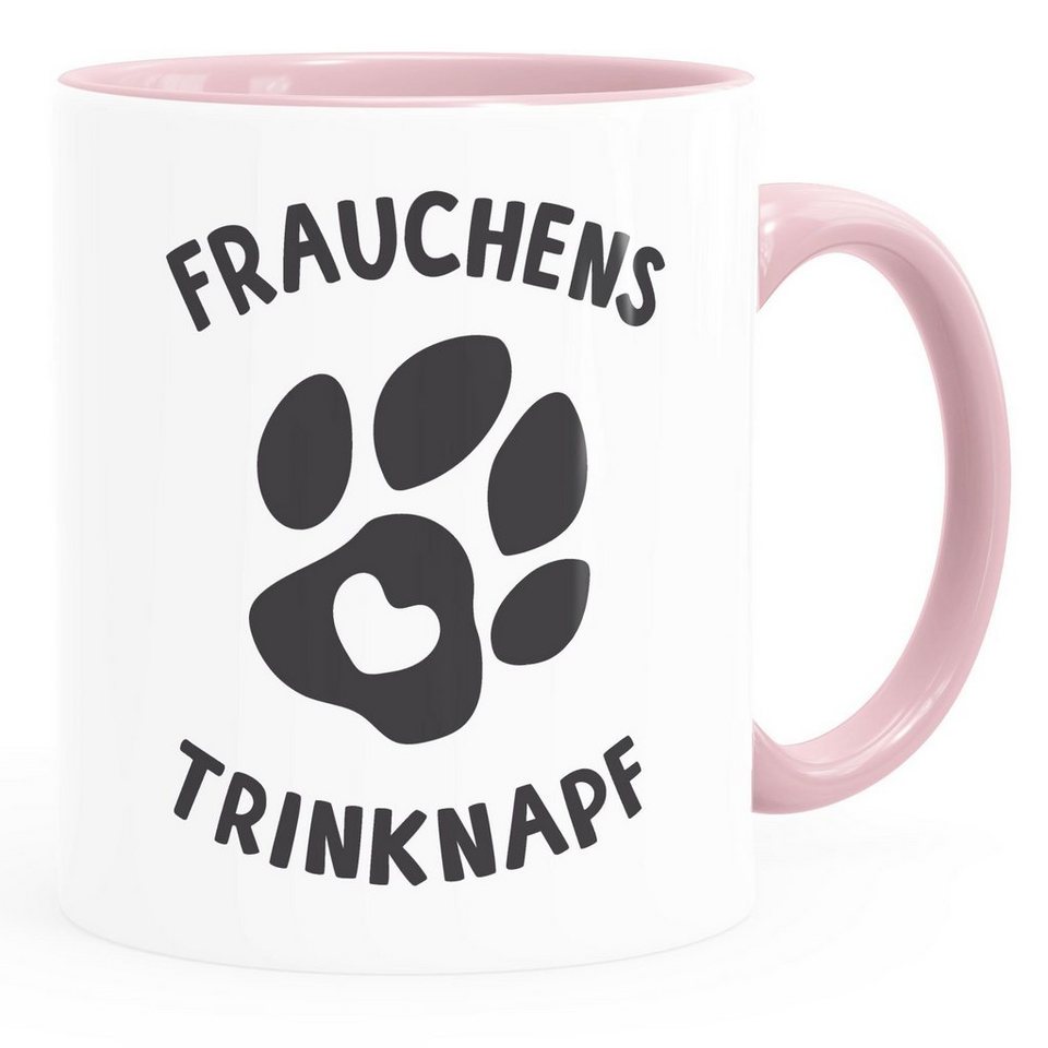 MoonWorks Tasse Kaffee-Tasse Spruch Frauchens Trinknapf Hundepfote-Motiv Becher Bürotasse Tasse Hundeliebhaber MoonWorks®, Keramik von MoonWorks