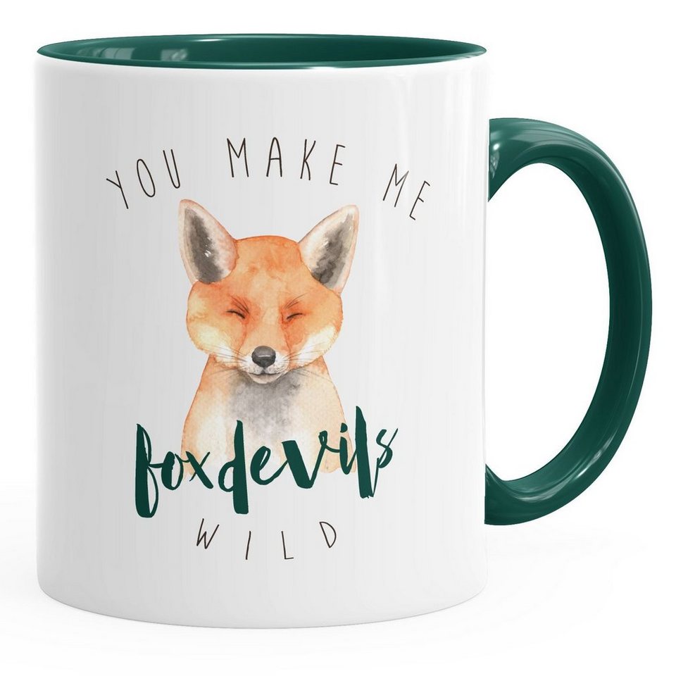 MoonWorks Tasse Kaffee-Tasse You make me fox devils wild Liebe Denglisch Spruch lustig verliebt Love Quote Freund Freundin MoonWorks®, Keramik von MoonWorks