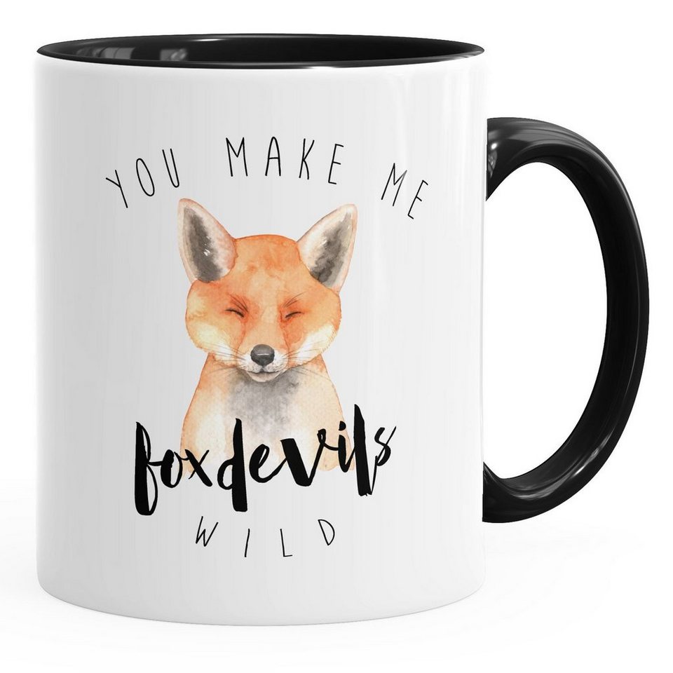 MoonWorks Tasse Kaffee-Tasse You make me fox devils wild Liebe Denglisch Spruch lustig verliebt Love Quote Freund Freundin MoonWorks®, Keramik von MoonWorks