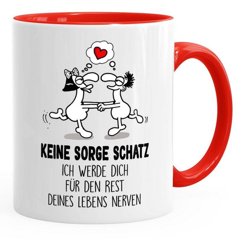 MoonWorks Tasse Kaffee-Tasse keine Sorge Schatz ich werde dich den rest deines Lebens nerven Geschenk Liebe lustig MoonWorks®, Keramik von MoonWorks