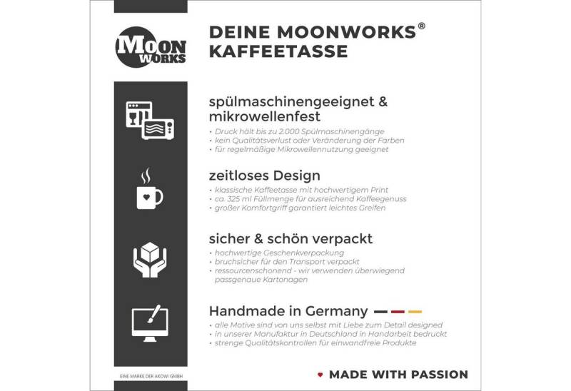 MoonWorks Tasse Kaffee-Tasse mit Spruch Halte durch, bald ist Feierabend Katzenmotiv, Keramik MoonWorks Tasse Kaffee-Tasse mit Spruch Halte durch, bald ist Feierabend Katzenmotiv, Keramik von MoonWorks