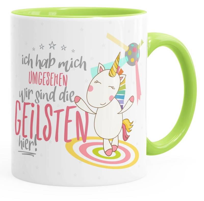 MoonWorks Tasse Kaffee-Tasse tanzendes Einhorn Ich hab mich umgesehen wir sind die, Keramik von MoonWorks