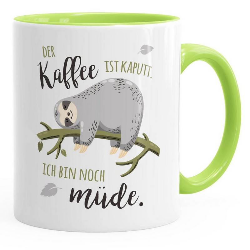 MoonWorks Tasse Kaffee-Tassemit Faultier Bürotasse der Kaffee ist kaputt ich bin noch müde Spruch Kaffeebecher MoonWorks®, Keramik von MoonWorks