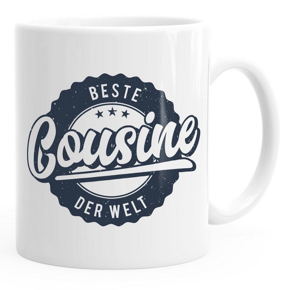 MoonWorks Tasse Kaffeetasse Beste Cousine der Welt Geschenk Geschenktasse MoonWorks®, Keramik von MoonWorks