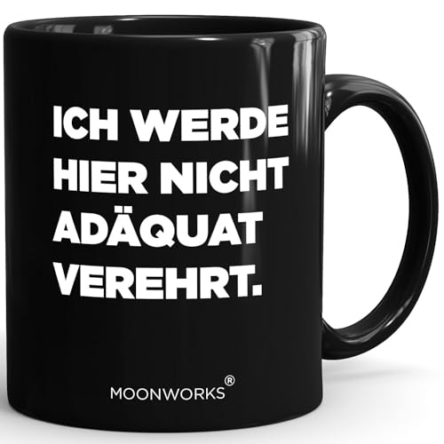 MoonWorks Tasse Spruch Arbeit Sarkasmus schwarzer Humor Kollegen Geschenk Bürotasse Kaffeebecher Lustig Ich werde hier nicht adäquad verehrt schwarz standard MoonWorks Tasse Spruch Arbeit Sarkasmus schwarzer Humor Kollegen Geschenk Bürotasse Kaffeebecher Lustig Ich werde hier nicht adäquad verehrt schwarz standard von MoonWorks