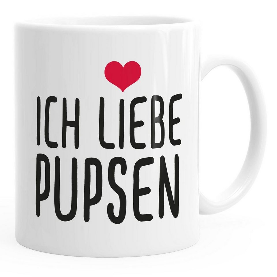 MoonWorks Tasse Spruch-Tasse Ich liebe Pupsen Kaffeetasse Teetasse MoonWorks®, Keramik von MoonWorks