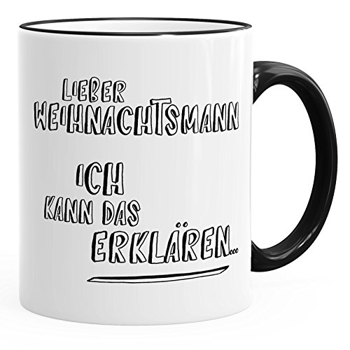 MoonWorks Tasse Weihnachten Spruch Lieber Weihnachtsmann ich kann das erklären lustig schwarz Unisize MoonWorks Tasse Weihnachten Spruch Lieber Weihnachtsmann ich kann das erklären lustig schwarz Unisize von MoonWorks