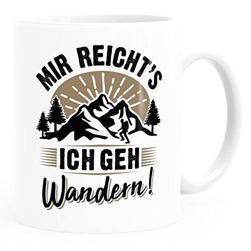 MoonWorks® Kaffee-Tasse Wanderer Mir reichts ich geh wandern Geschenke für Wanderfreunde Outdoor weiß standard von MoonWorks