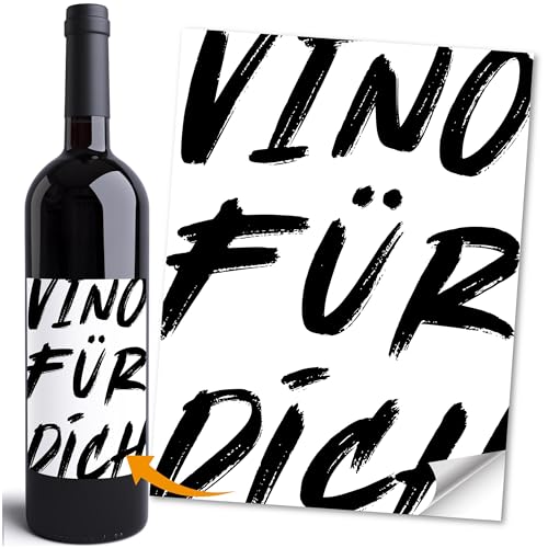 Moonworks® Weinetikett Geburtstag personalisiert Flaschenetiketten selbstklebend mit Spruch und Wunschtext Weiss unisize von MoonWorks