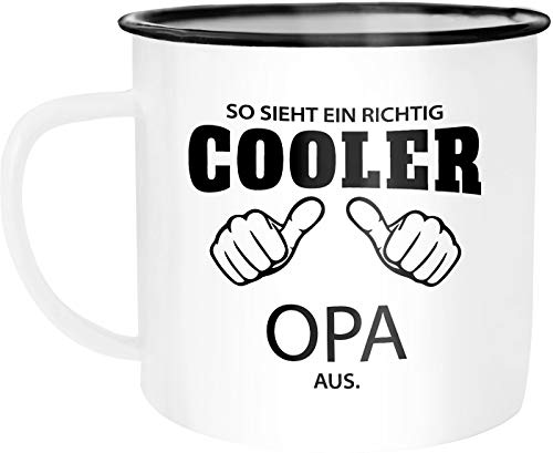 Moonworks Emaille Tasse so sieht ein richtig cooler Opa aus Familie Kaffeetasse weiß-schwarz unisize Moonworks Emaille Tasse so sieht ein richtig cooler Opa aus Familie Kaffeetasse weiß-schwarz unisize von MoonWorks