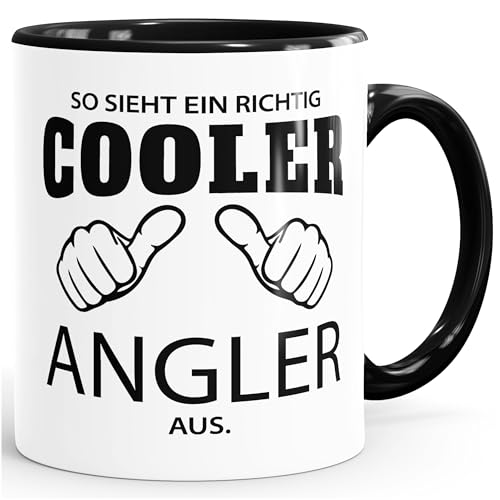 So sieht ein richtig ein richtig cooler Angler aus Tasse Berufe MoonWorks® schwarz unisize von MoonWorks