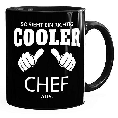 MoonWorks So sieht ein richtig ein richtig cooler Chef aus Tasse Berufe schwarz unisize von MoonWorks