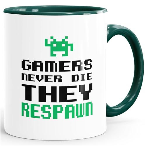 Tasse glänzend Kaffeetasse Teetasse Keramiktasse MoonWorks® grün unisize von MoonWorks