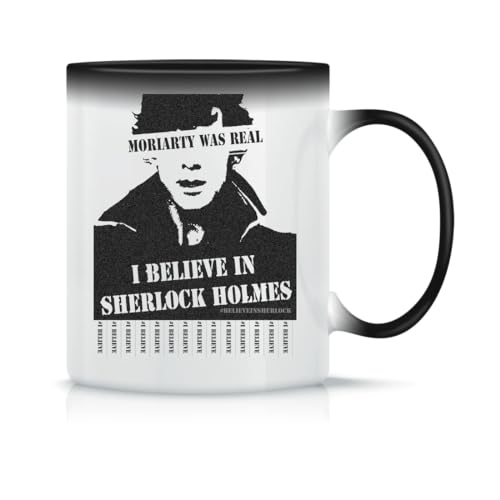 I Believe In Sherlock Holmes Moriarty Was Real Klassische Keramik-Kaffeetasse Weiß Schwarz Rosa Magisch 330ml von Moonai