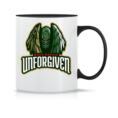 Moonai Dark Angels Unforgiven Klassische Keramik Kaffeetasse Weiß Schwarz Rosa Magisch 330ml von Moonai