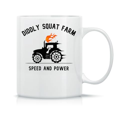 Moonai Diddly Squat Farm Shop Logo Tractor Klassische Keramik Kaffeetasse Weiß Schwarz Rosa Magisch 330ml von Moonai