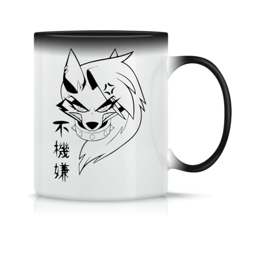 Moonai Helluva Boss Loona Klassische Keramik Kaffeetasse Weiß Schwarz Rosa Magisch 330ml von Moonai