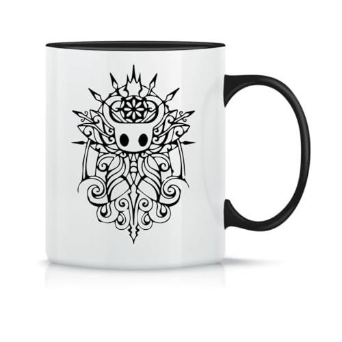 Moonai Hollow Knight Tribal White Klassische Keramik-Kaffeetasse Weiß Schwarz Rosa Magisch 330ml von Moonai