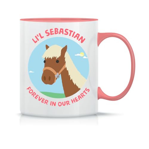 Moonai Parks And Recreation Horse Klassische Keramik-Kaffeetasse Weiß Schwarz Rosa Magisch 330ml von Moonai