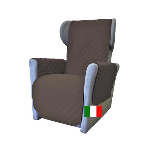 Moonange - 1-Sitzer Sesselbezug mit Armlehnen - Sitzfläche 55 cm - Wasserdichter Sessel-Sofa-Bezug - Schonbezug - Anti-Rutsch - Fleck - Reversibel - Kratzer - Frost - Braun von Moonange