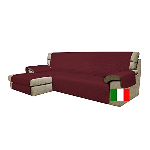 Moonange - 3-Sitzer Sofabezug mit Halbinsel - Sitzfläche 240 cm - Wasserfester Sofabezug - Ecksofabezug - Anti-Rutsch - Fleck - Reversibel - Kratzer - Frost - Bordeaux von Moonange