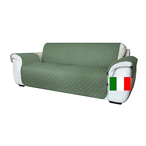 Moonange - 4-Sitzer-Sofabezug - Sofabezug mit Armlehnen - Sitzfläche 200 cm - wasserdicht - wendbar - rutschfest - Flecken - Kratzer - Frost - moderner Sofabezug - Grün von Moonange