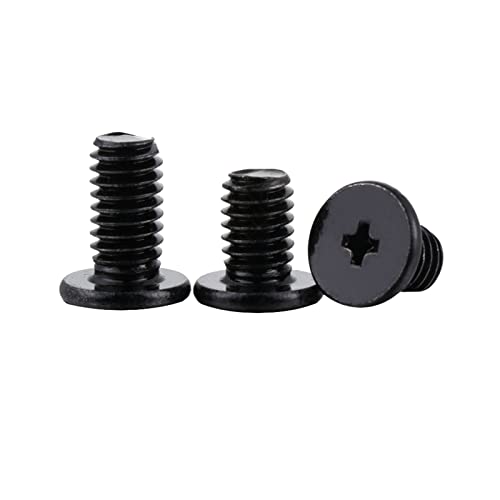 50-100 Stück M1.4-M4 Schwarz Kleine Flachkopf-Laptop-Schrauben Kreuzschlitzschraube Ultradünne Flachkopfschraube, M4x10mm(50pcs) von Moonbaby