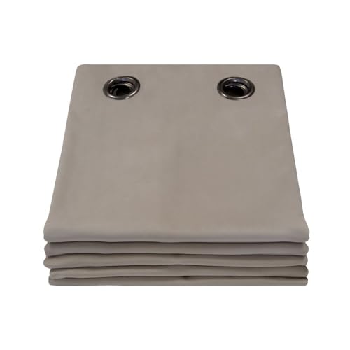Moondream DecibelControl™ Akustikvorhang 3in1 | Lärmschutz | Thermoisolierung Winter+Sommer | 100% Verdunkelung | Patentierte Technologie | EU Herstellung | Samt | Ösen | Grau MC740 | 130B x 260H cm von Moondream