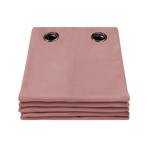 Moondream DecibelControl™ Akustikvorhang 3in1 | Lärmschutz | Thermoisolierung Winter+Sommer | 100% Verdunkelung | Patentierte Technologie | EU Herstellung | Samt | Ösen | Rosa MC343 | 130B x 260H cm von Moondream