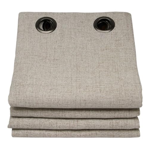 Moondream DecibelControl™ Akustikvorhang 3in1 | Lärmschutz | Thermoisolierung Winter+Sommer | 100% Verdunkelung | Patentierte Technologie | EU Herstellung | Ösen | Beige MC632 | 130B x 260H cm von Moondream