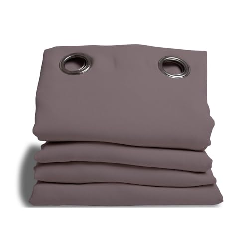 Moondream DecibelControl™ Akustikvorhang 3in1 | Lärmschutz | Thermoisolierung Winter+Sommer | 100% Verdunkelung | Patentierte Technologie | EU Herstellung | Ösen | Grau MC7305 | 140B x 180H cm von Moondream