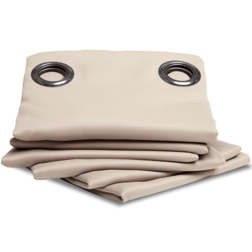 Moondream LumenControl™ Verdunkelungsvorhang | Licht+Sonnenschutz | EU Herstellung | Ösen | Beige MC634 | 140B x 300H cm von Moondream