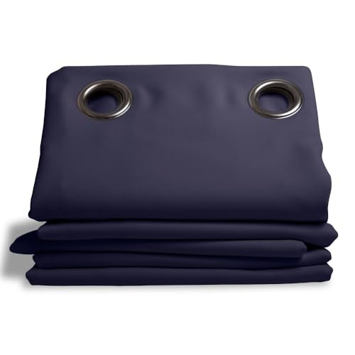 Moondream LumenControl™ Verdunkelungsvorhang | Licht+Sonnenschutz | EU Herstellung | Ösen | Blau MC12 | 140B x 260H cm von Moondream