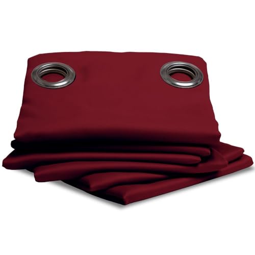 Moondream LumenControl™ Verdunkelungsvorhang | Licht+Sonnenschutz | EU Herstellung | Ösen | Rot MC330 | 140B x 180H cm von Moondream