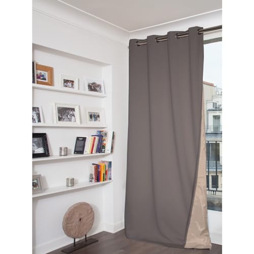 Moondream Strahlenschutzvorhang, funktioniert auf die Wellen Telefone/Wi-Fi/Bluetooth/Antennen Relais Grau - Pfeffer, 130 x 260 (BxH) cm, Ösen (1 Vorhangschal) von Moondream