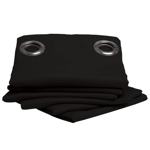 Moondream ThermActiv® Thermovorhang Winter+Sommer 2in1 | Isolierung Kälte+Hitze | Verdunkelung | Patentierte Technologie | EU Herstellung | Ösen | Schwarz MC710 | 140B x 260H cm von Moondream