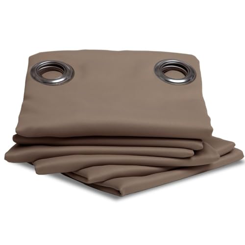 Moondream ThermActiv® Thermovorhang Winter+Sommer 2in1 | Isolierung Kälte+Hitze | Verdunkelung | Patentierte Technologie | EU Herstellung | Ösen | Beige MC8220 | 140B x 260H cm von Moondream