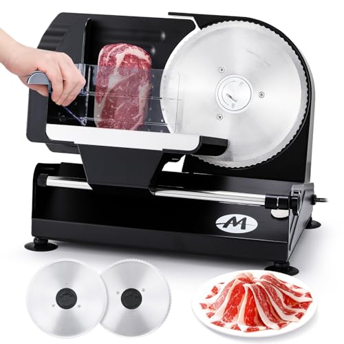 Moongiantgo Allesschneider Elektrisch Brotschneidemaschine mit 2x Abnehmbarer 7.3'' Edelstahlklinge, 1-20mm Einstellbare Schnittstärke, Schneidemaschine Kiche für Wurst, Fleisch, Käse, Gemüse (220W) Moongiantgo Allesschneider Elektrisch Brotschneidemaschine mit 2x Abnehmbarer 7.3'' Edelstahlklinge, 1-20mm Einstellbare Schnittstärke, Schneidemaschine Kiche für Wurst, Fleisch, Käse, Gemüse (220W) von Moongiantgo