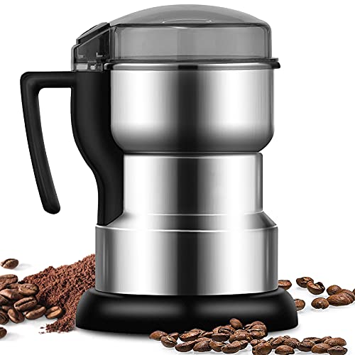 Moongiantgo Getreidemühle Multifunktionale 400W 35000rpm Kaffee & Gewürzmühle, Rostfreier Stahl, OPEN-COVER-STOP Sicherheitsdesign, Perfekt für Trockenstoffe, Getreide, Gewürze, Kräuter, Kaffee von Moongiantgo