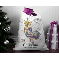 Einhorn Prinzessin. Nikolaus Sack | Weihnachtssack Personalisiert Personalisierter |Santa Säcke Mond von MoonlakeDesignMugs