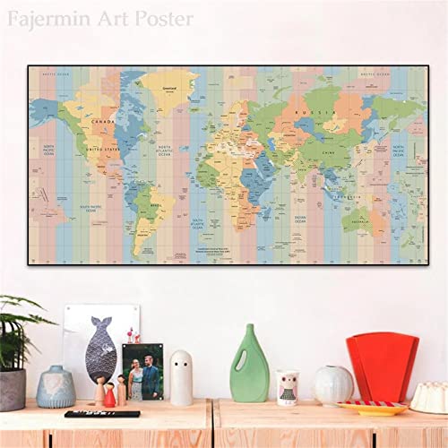 5D Diamond Painting Weltkarte Diamant Painting Set, DIY Daiments Painting Vollbohrer Kit, Malen Nach Zahlen Erwachsene Kinder, Büro Eingang Wand Wohnzimmer Schlafzimmer Dekoration, 30x60cm von Moonlee