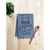 Mehlsack Geschirrtuch, All You Knead Ist Liebe, Lustige Küche Dekor Housewarming Jubiläum Geschenk, Weiß Oder Grau von MoonlightMakers