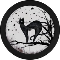 sternen Schwarze Katze Wanduhr von MoonlitAlternative