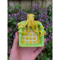Grüne Und Gelbe Ton Oktopus Dekorative Schale | Schmucktablett Aschenbecher von MoonriseDesignDecor