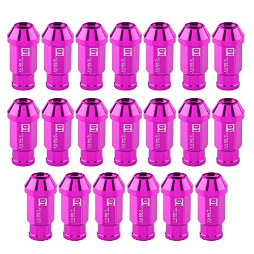 Radmuttern, 20 Stück M12X1.5 Autoreifenschrauben, Car Racing Aluminium Radmutter Radschrauben Muttern Bolzen Autoreifenschraube Radmuttern Sichern Racing(Lila) von Moonyeu