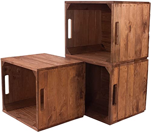 Moooble Neue Holzkisten als Fachelement für IKEA Kallax Regal | 32x37,5x32,5cm | Used Look, modernes Wohnflair zur Aufbewahrung & Deko (6) von Moooble