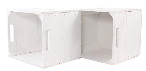 Moooble weiße Kallax Kiste für IKEA Schrank | 32x37,5x32,5 cm | stabile, geschlossene Holzkiste auch für schwere Inhalte | schlicht & schön (4) von Moooble