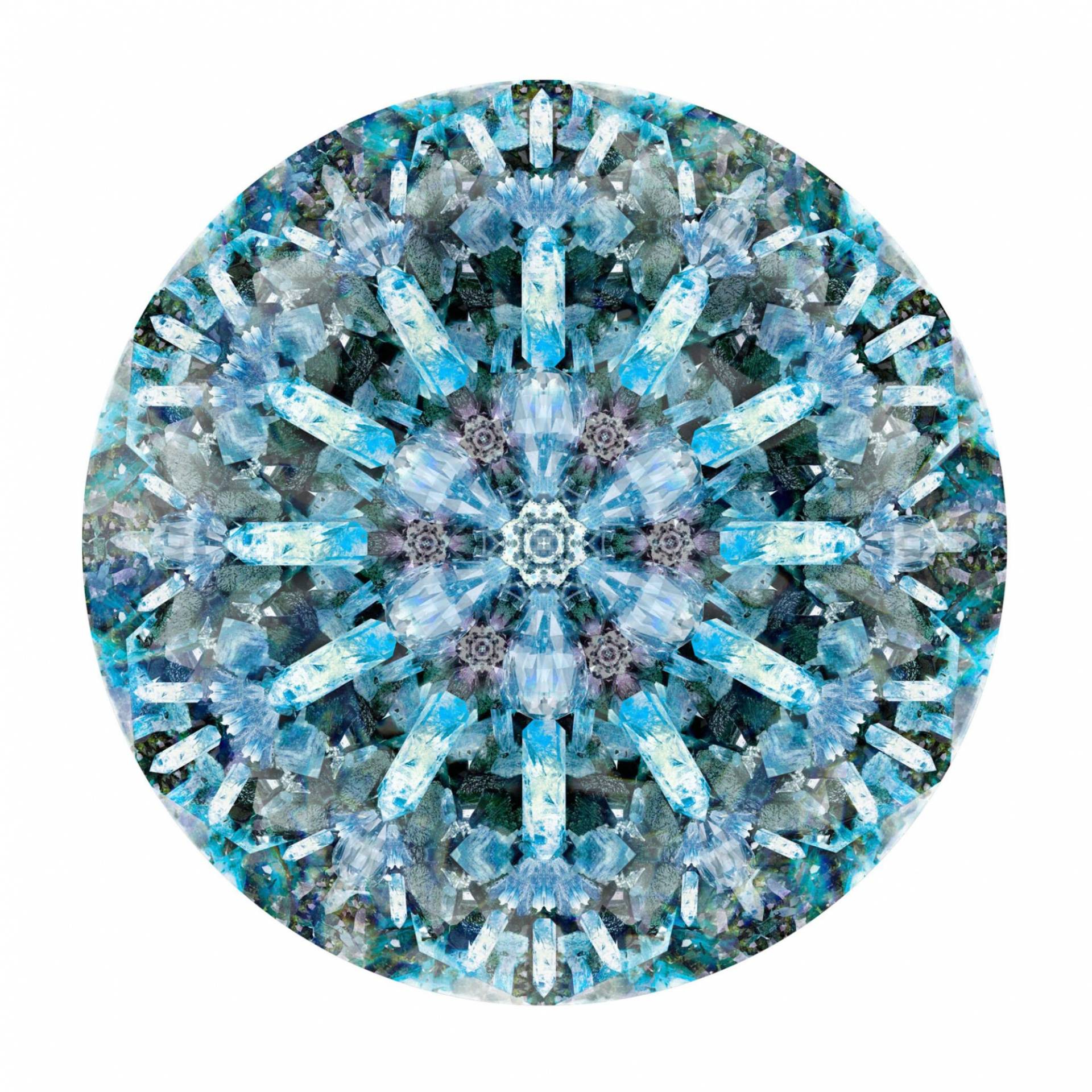 Moooi Carpets - Crystal Ice Teppich rund Ø350cm - blau/schwarz von Moooi Carpets