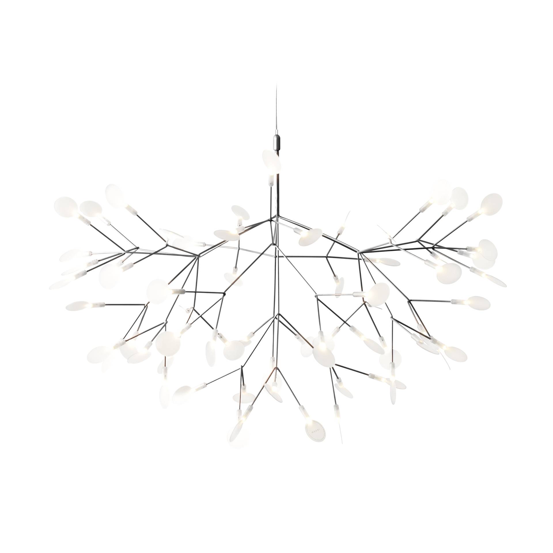 Moooi - Heracleum III Small LED Pendelleuchte - nickel/transparent/45 LEDs/16W/1180lm/2600K/CRI91/H 53cm/Ø72cm von Moooi