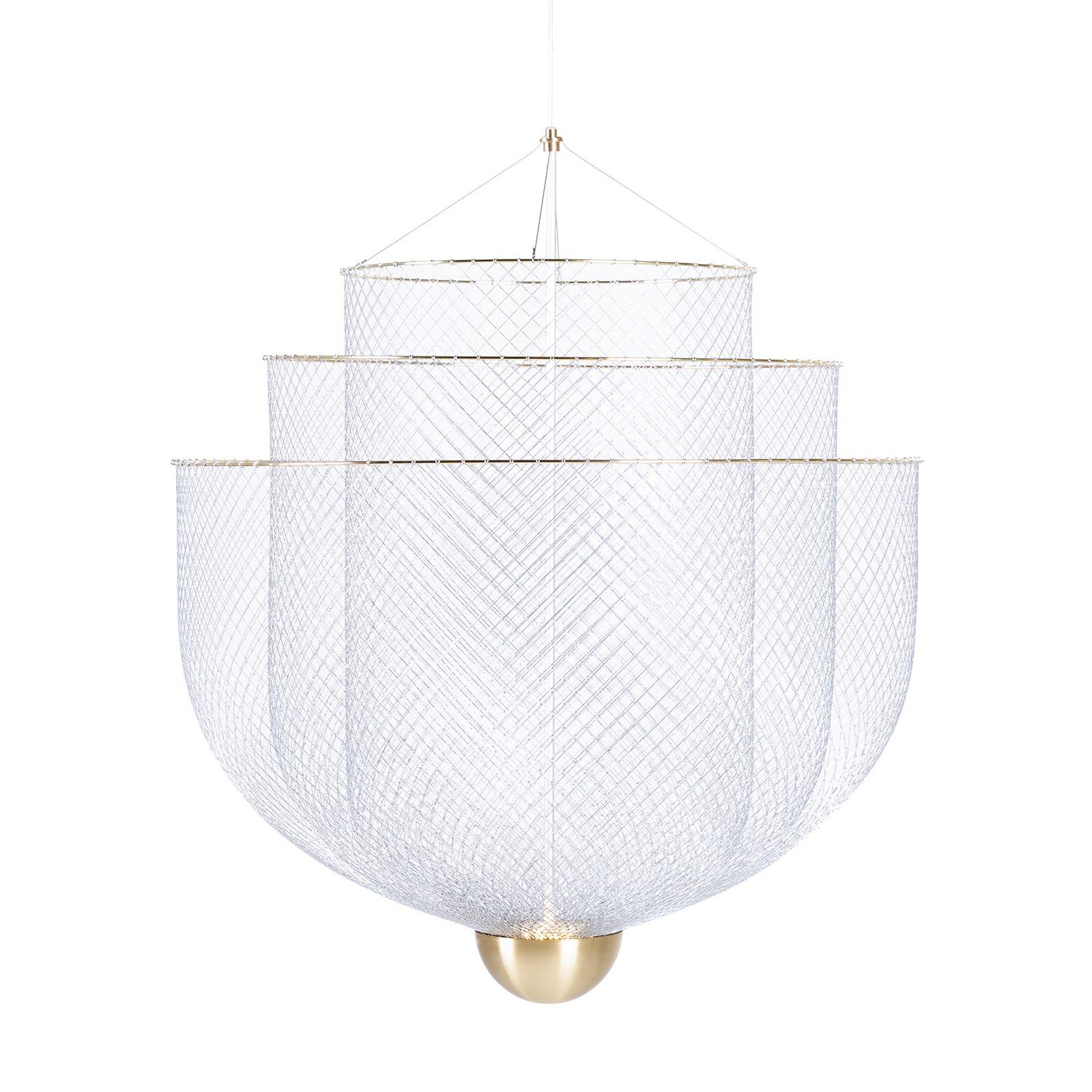 Moooi - Meshmatics Small LED Pendelleuchte - messing, stahl/verzinkt/H 58cm / Ø 58cm/2700K/665lm/CRI85/dimmbar von Moooi